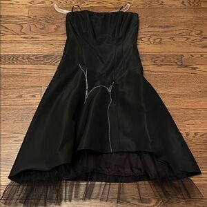 NICOLE MILLER Elegant Black Dress with chain Detailing.